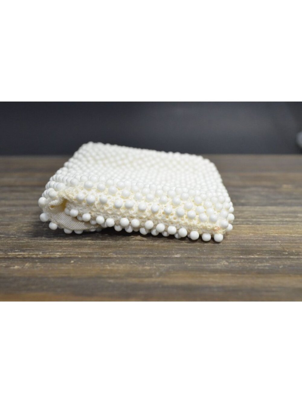 Vintage Coin Purse Snap Closure Cream Beaded Party Holder - Picture 7 of 8